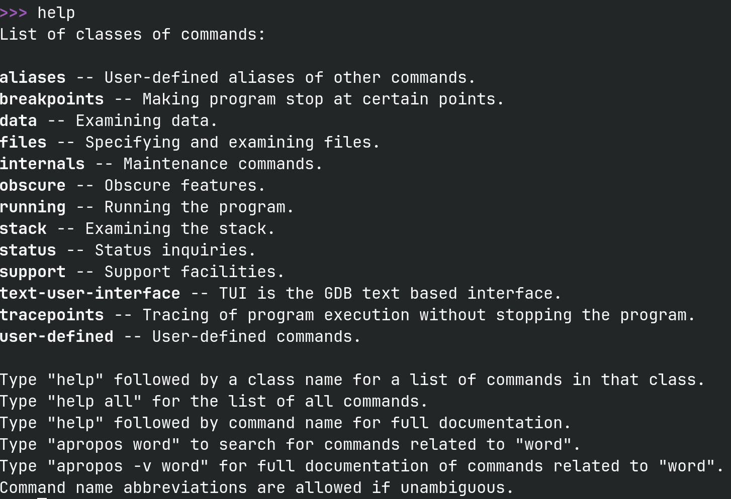 gdb-help